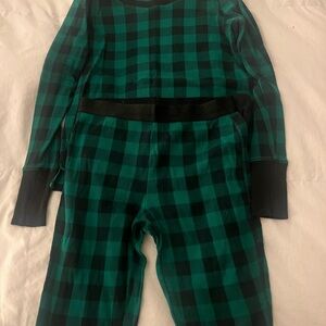 Victoria's Secret Green and Black Plaid Pajama Set